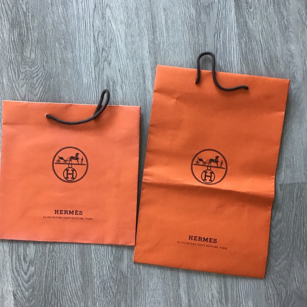 2 hermes shopping bags